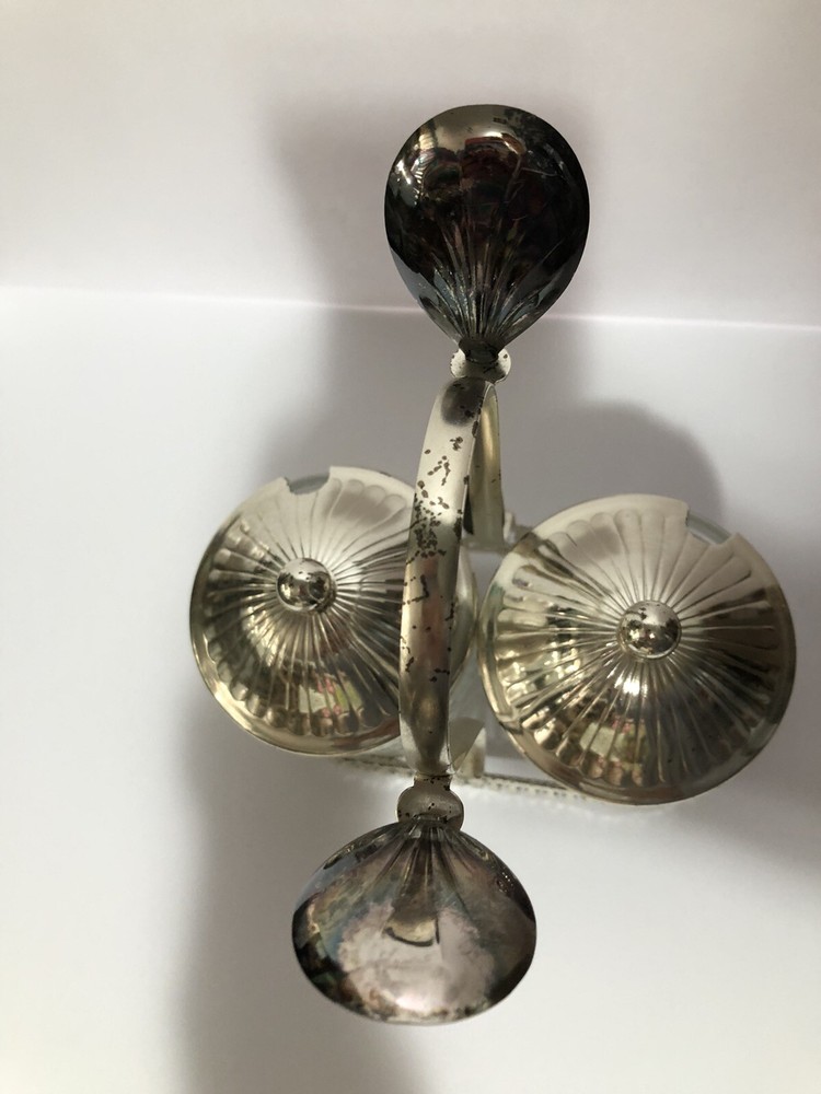 Silver Plated Complete Condiment Server Set