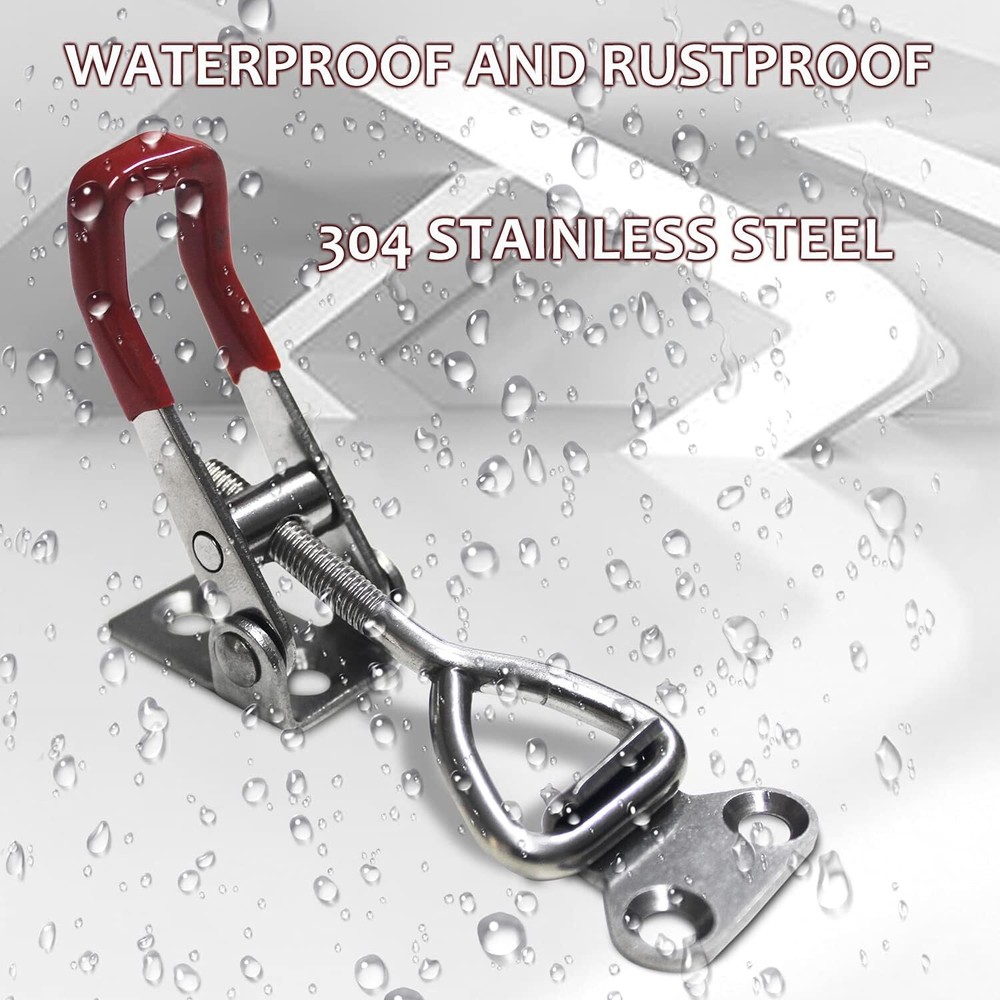 4Pcs Heavy Duty Steel Toggle Latch Catches Adjustable Lock Clamp For Boxes Case