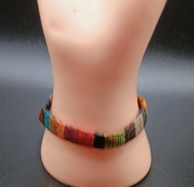 Multicolor Macramé Thread Bracelet Andean Craftsmanship Cusco