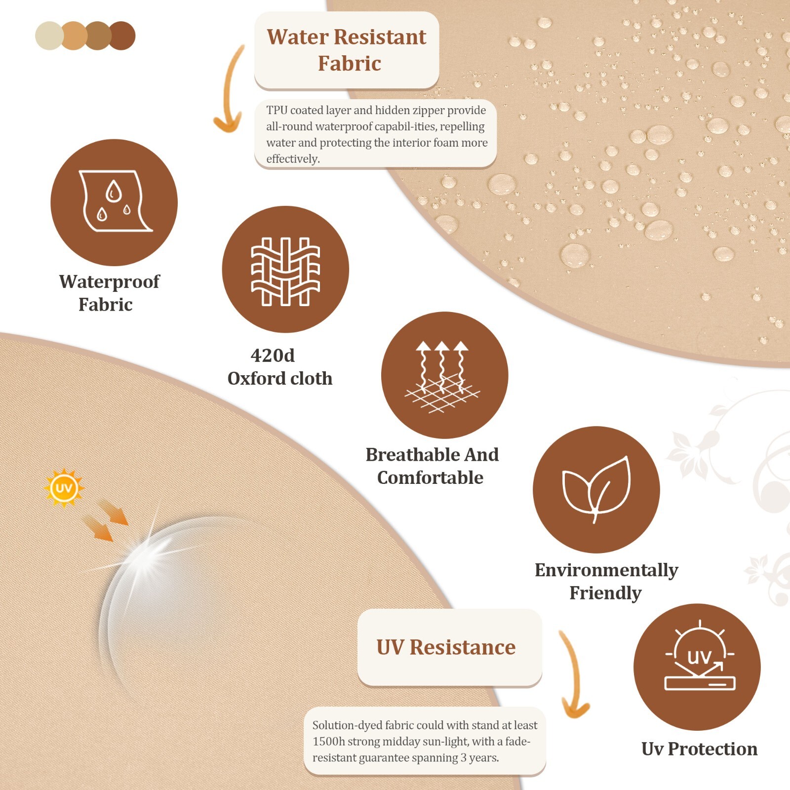 Outdoor Loveseat Cushions for Patio Furniture 46 x 24 Inch Deep Seat Cushion