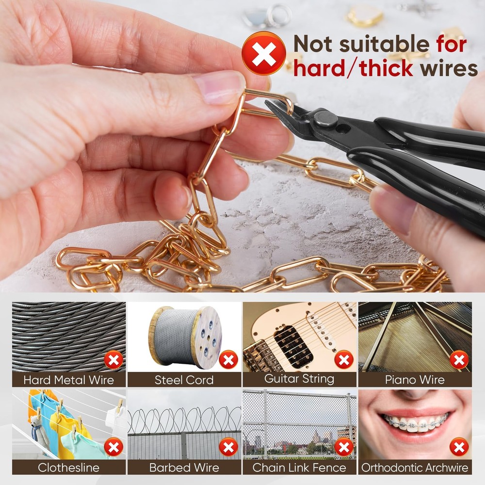 EamPrsk 5 Inch Flush Cutters, 2 Pack Micro Wire Cutters, Sharp Zip Tie Cutter...