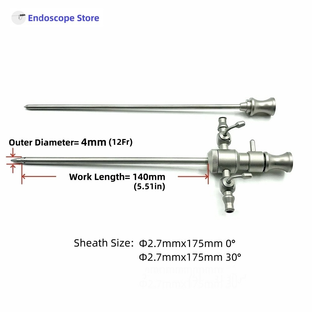 Arthroscope Endoscope and Sheath Obturator Trocar Elbow Knee Examination Surgery