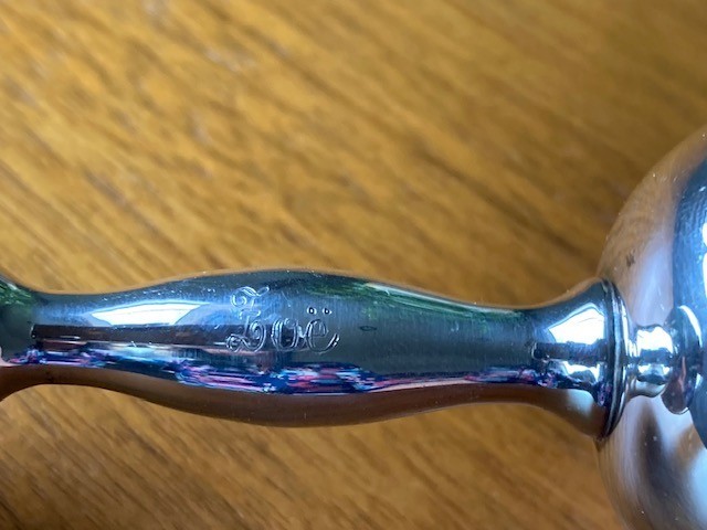 Authentic Robert Blackinton S Silverplate Baby Rattle 5" 78 grams