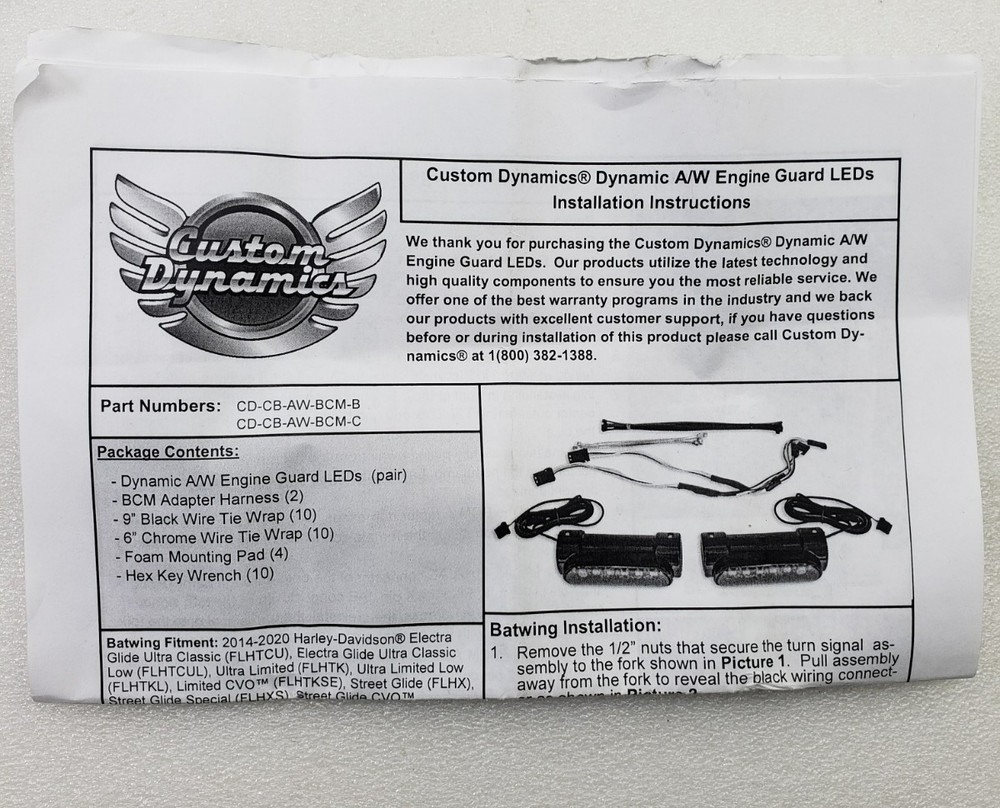 Custom Dynamics Engine Guard LED Gloss Black 2040-2527 / CD-CB-AW-BCM-B