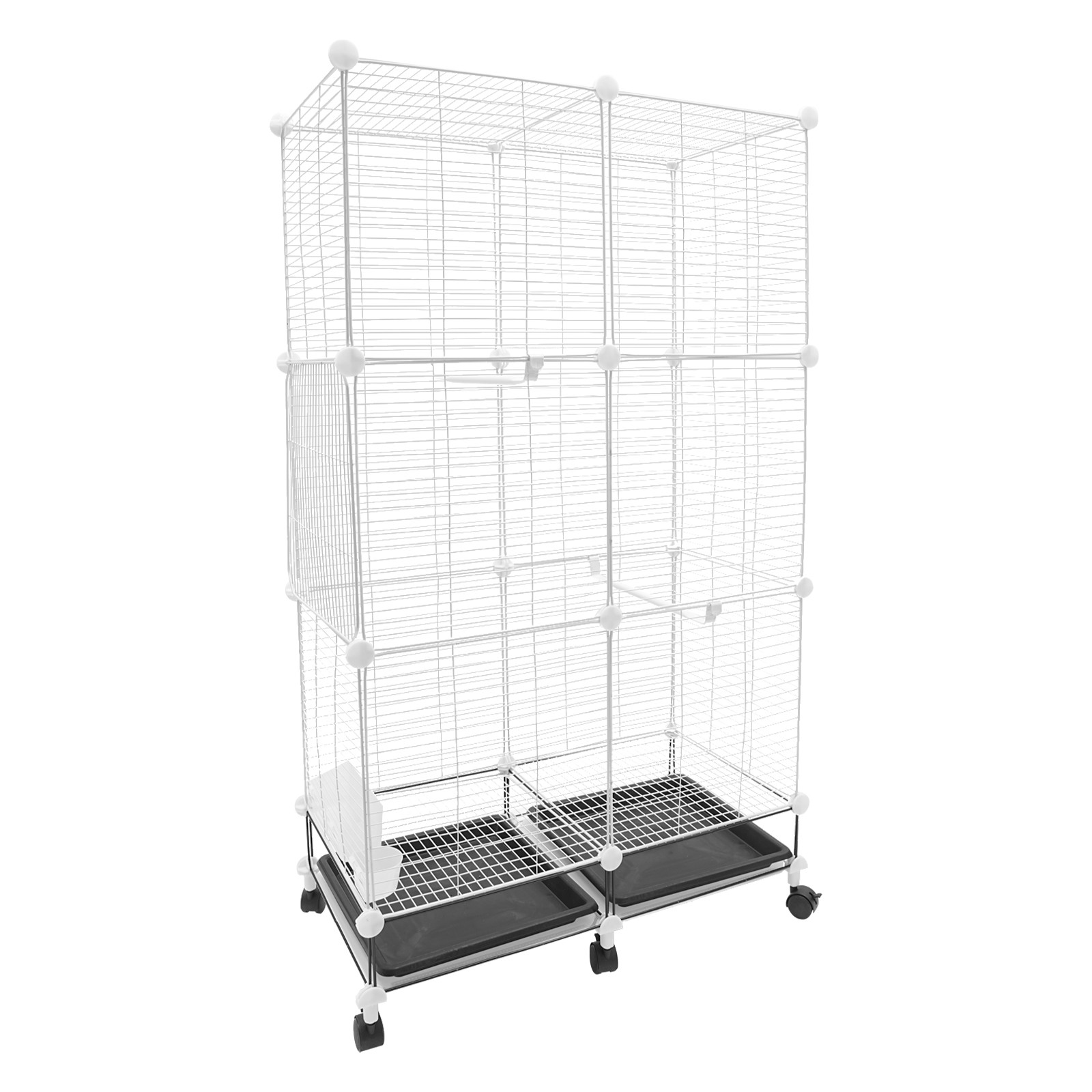 3-Tier Large Bird Cage 49.2in Rolling Metal Parakeet Cage for Canaries, Parrots