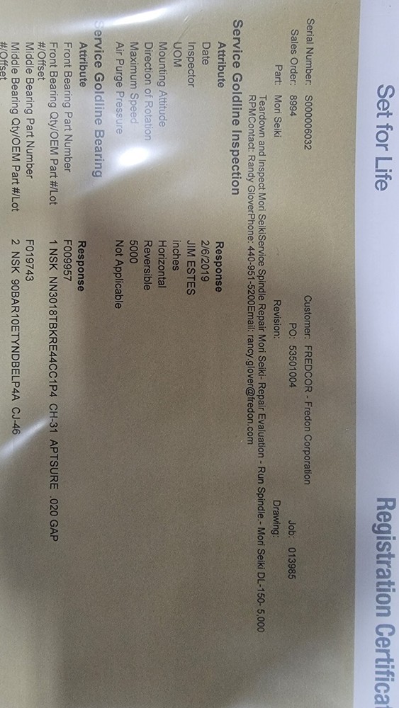 Rebuilt Spindle DL-151