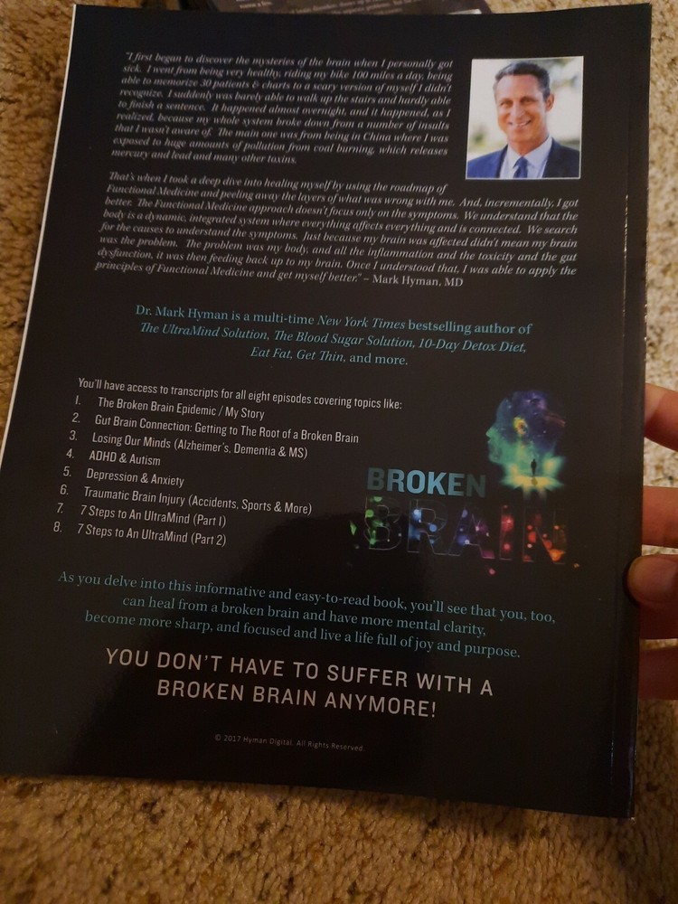 Broken Brain DVD, Workbooks, Interviews N Transcripts Mark Hyman NEW