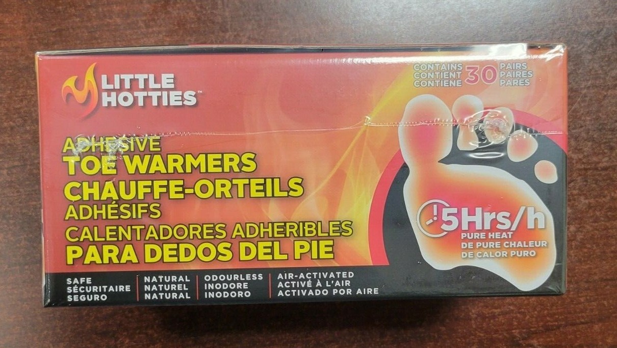 30 Pair Little Hotties Adhesive Toe Foot Warmer Pure Heat Air Activated exp 2027