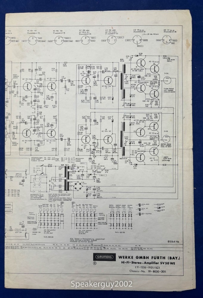 Original Grundig Schematic - SV 50 WE