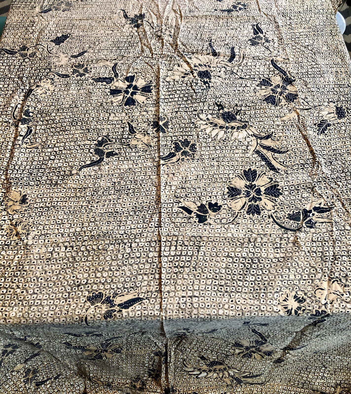 1970's Vintage Hand Dyed Cotton Batik Slendang (Selendang) and Batik Sarong Java