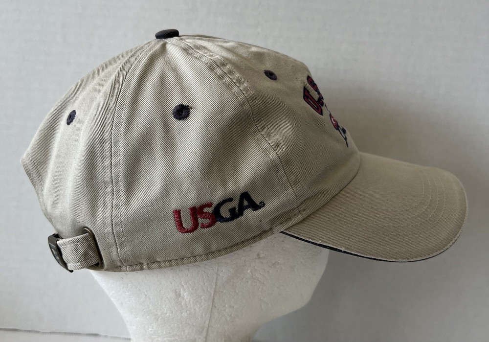 U.S. Open Golf Hat 2010 Pebble Beach Beige Red Strap Back USGA