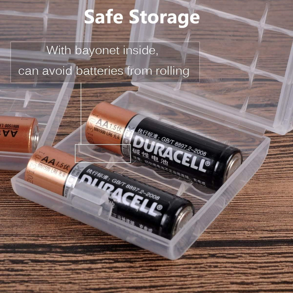 Battery Case AA/AAA Battery Holder Container Compact Portable Organizer Storage