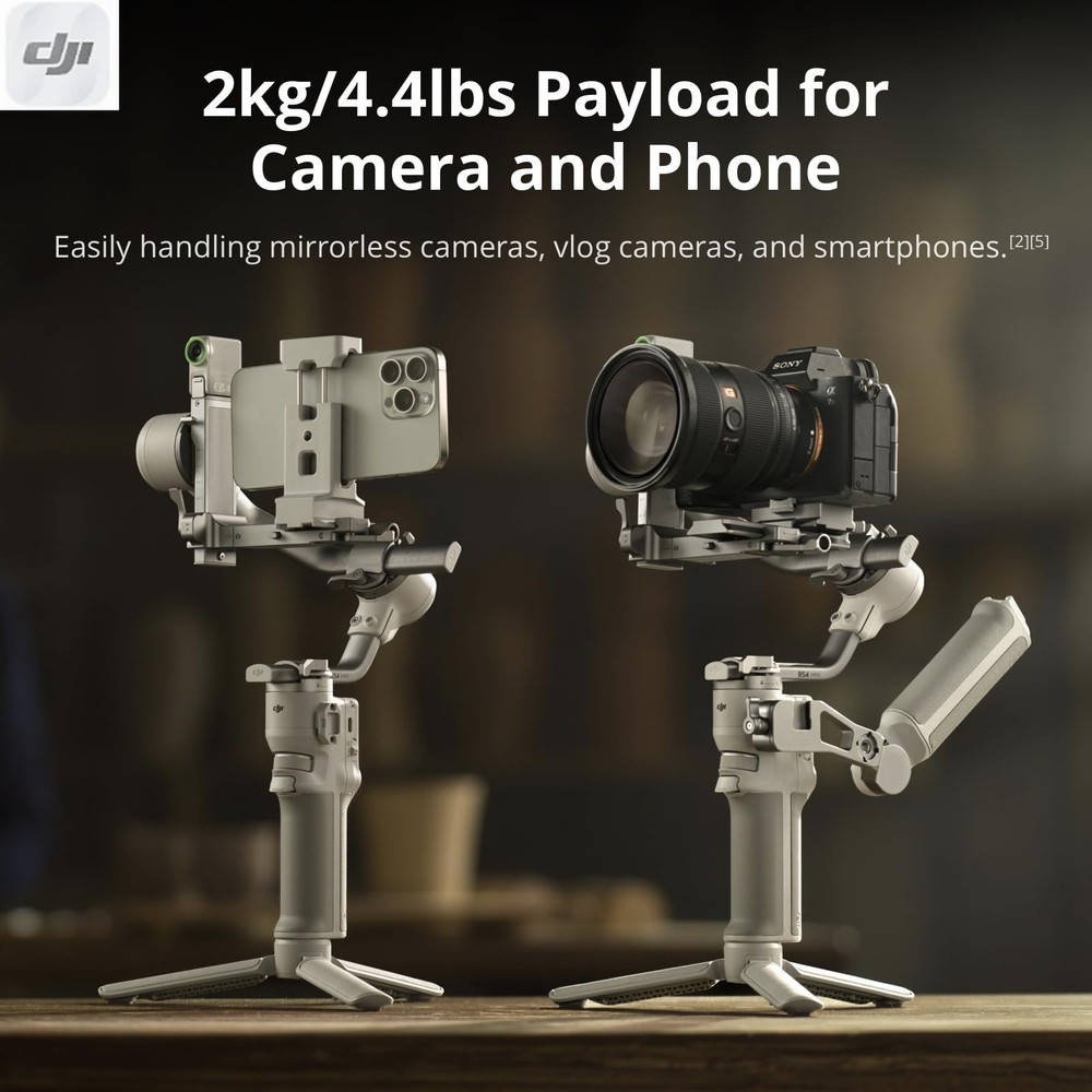 DJI RS4 Mini Combo, Gimbal Stabilizer for Camera, Intelligent Tracking