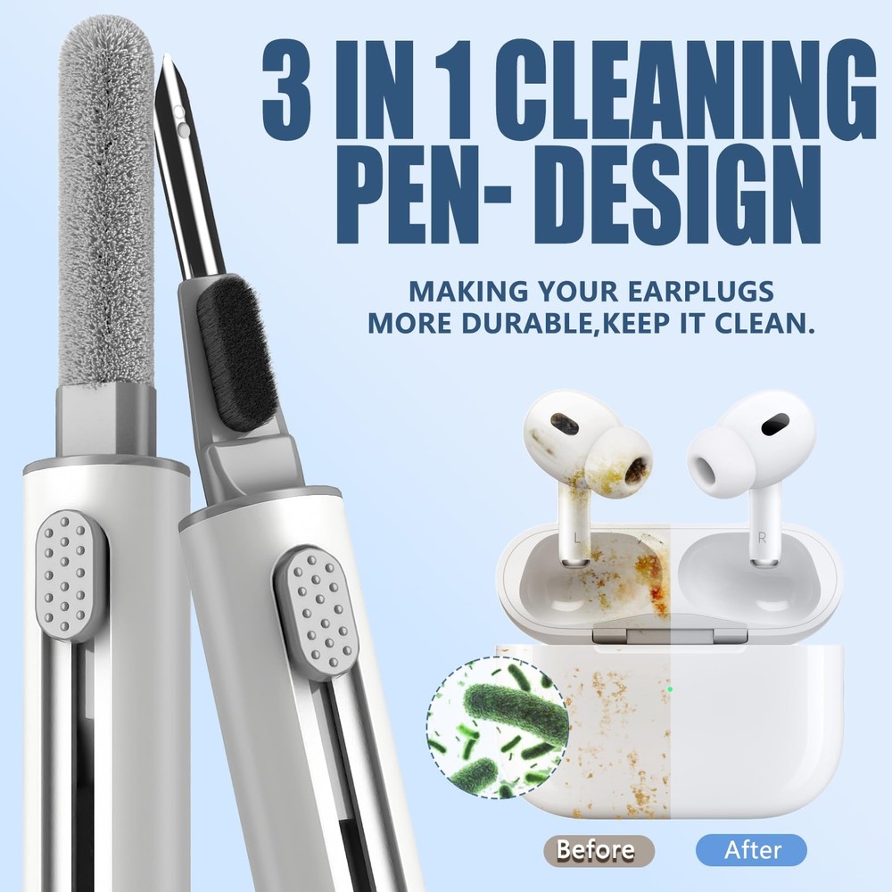 AirPods Pro 1-3 Cleaning Kit Multi-Function Pen Tool Earbuds Headphone White