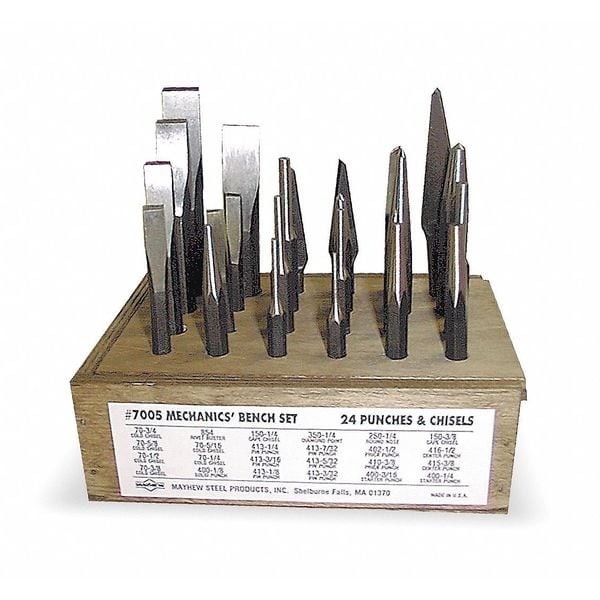 Mayhew 80040 Combination Punch Set, 24 Pieces