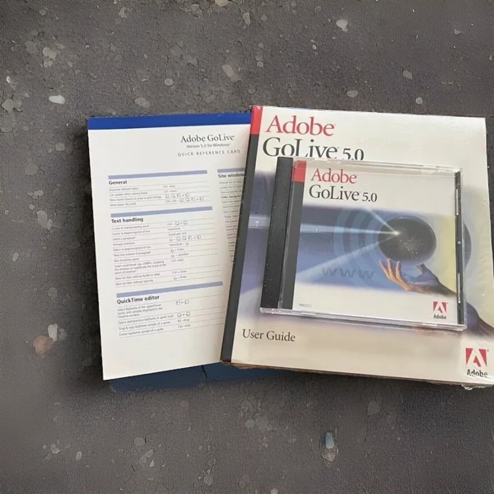 Adobe GoLive 5.0 Disk And Textbook Sealed