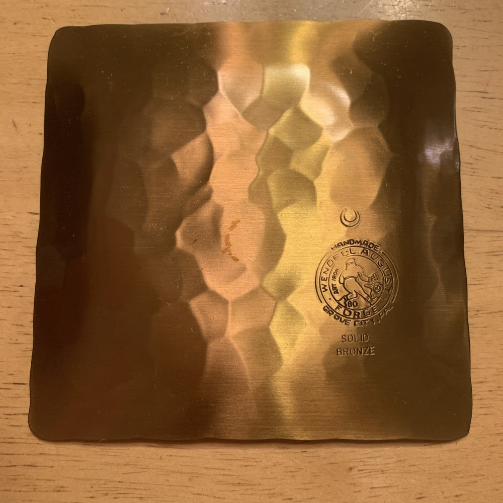 Wendell August Forge Solid Bronze Amish Buggy 4 1/2” Square Tray