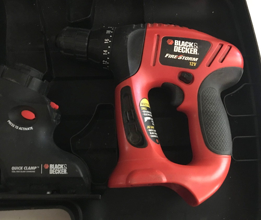 Black & Decker Fire Storm 12V Drill Jig Saw Sander Multi-Tool Drill Set