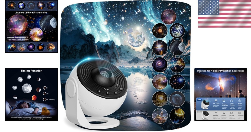 Cosmic Star Projector for Bedroom: 13-Scenarios & Automatic Timer Settings