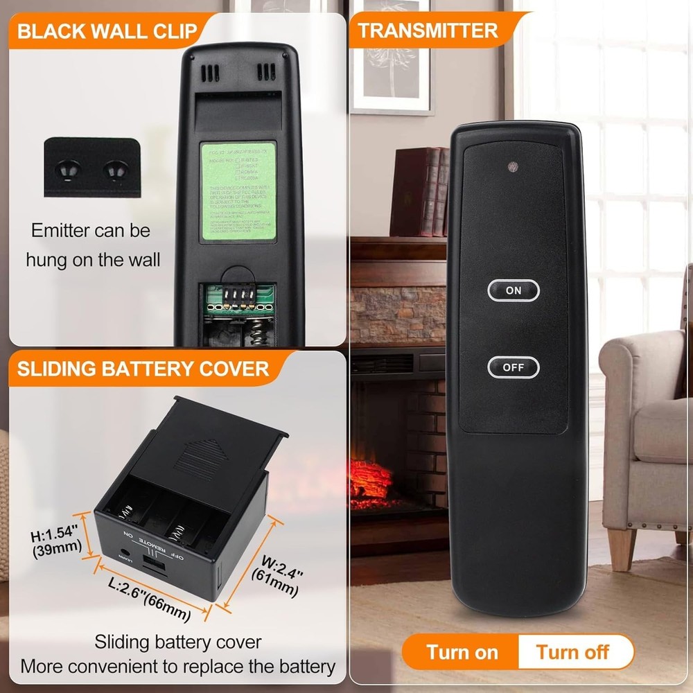 Infrared Fireplace Remote Control – Universally Compatible with Various Brands