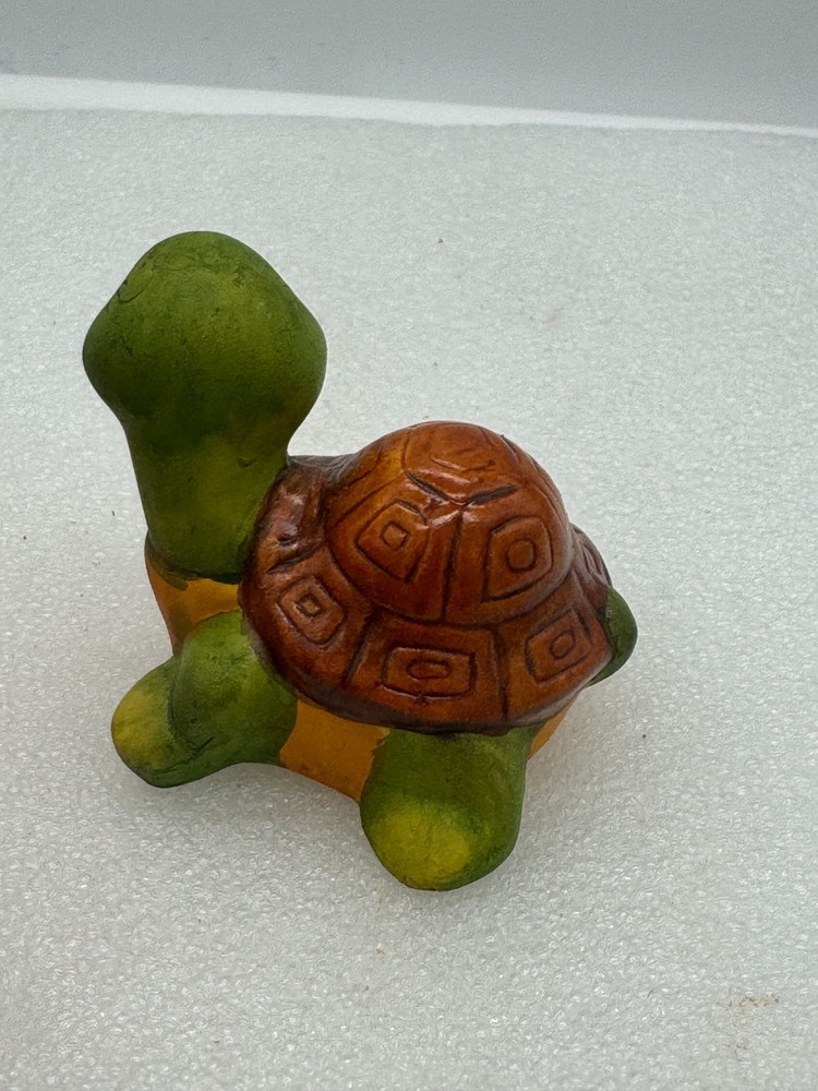 Vintage Kitschy Ceramic Turtle Figurine