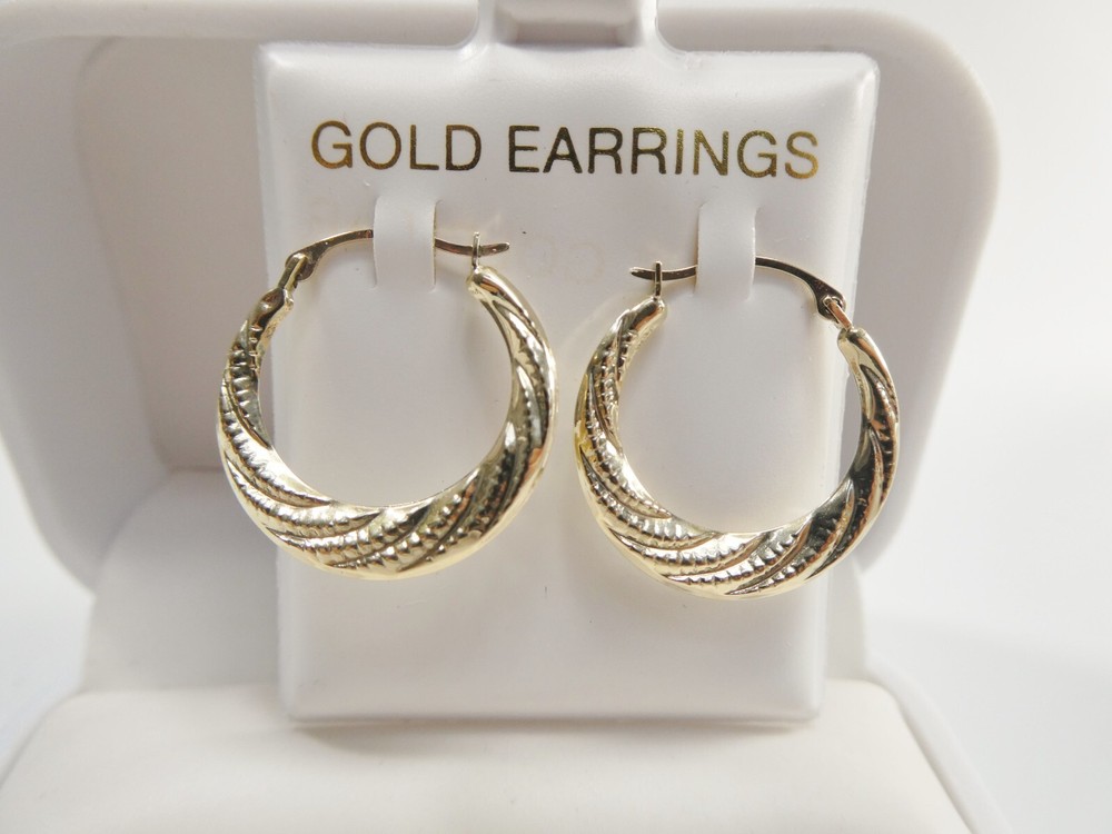REAL 10K SOLID YELLOW GOLD CLASSIC DESIGN EARRINGS