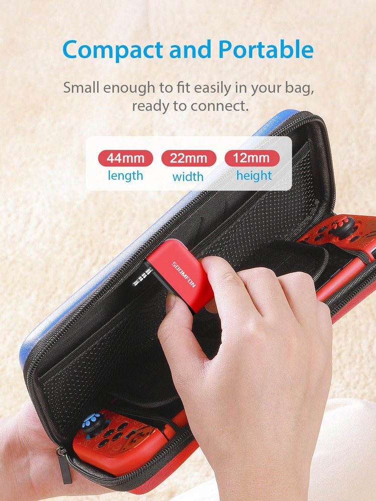 Bluetooth Transmitter Wireless Audio Adapter for Nintendo Switch Lite 3.5mm Jack