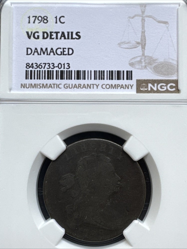 1798 Copper Large Cent 1C - NGC VG Details