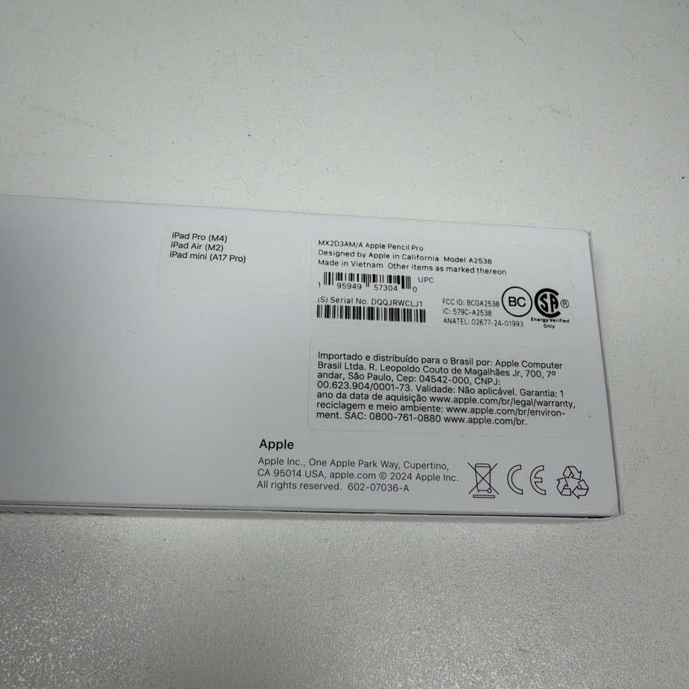Box And Manual ONLY Apple Pencil Pro (Model A2538)
