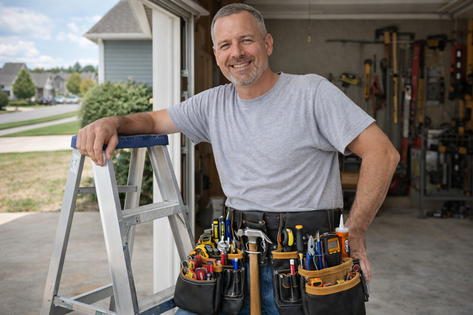 Full Grain Leather tool belts for men, Heavy-duty Carpenter Tool Rig organizer