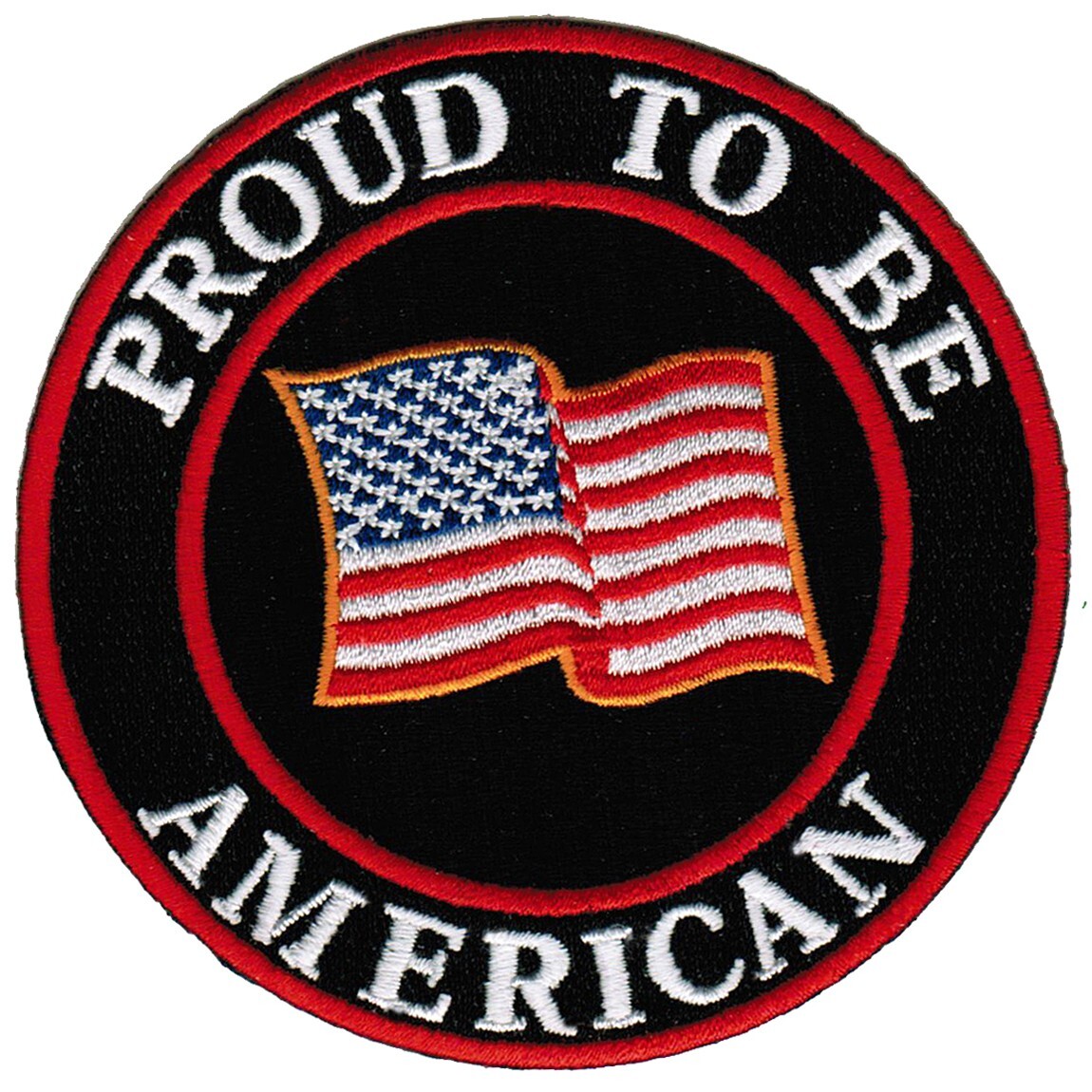 PROUD TO BE AMERICAN embroidered iron-on PATCH US USA flag UNITED STATES AMERICA