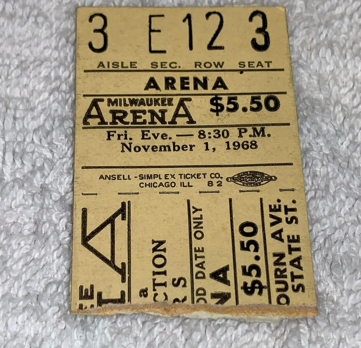 THE DOORS 1968 CONCERT TICKET JIM MORRISON MILWAUKEE Robby Krieger Ephemera USA