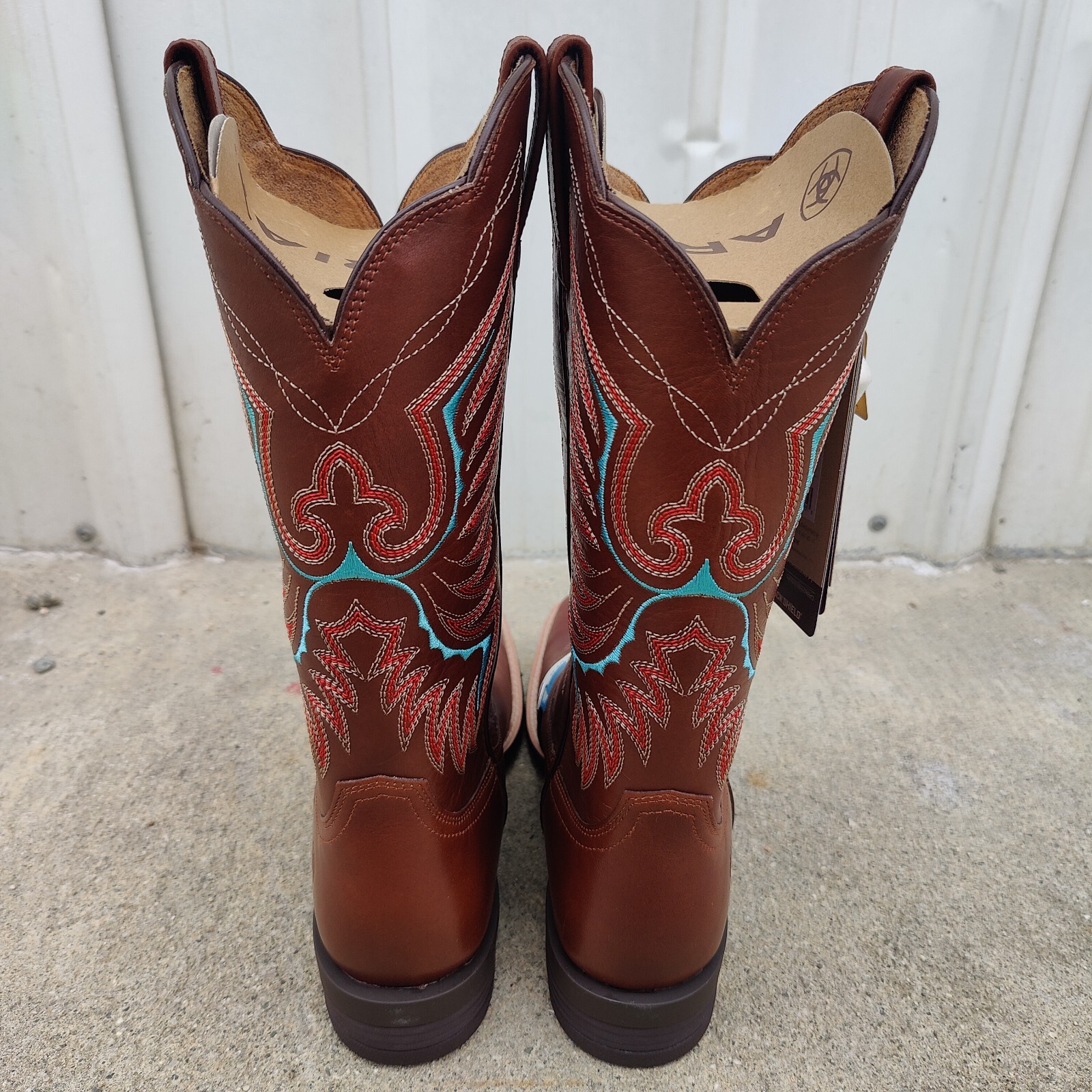 Ariat Rockdale Womens Sz 11 B Brown Distressed Leather Cowboy 12" Boots 1004238