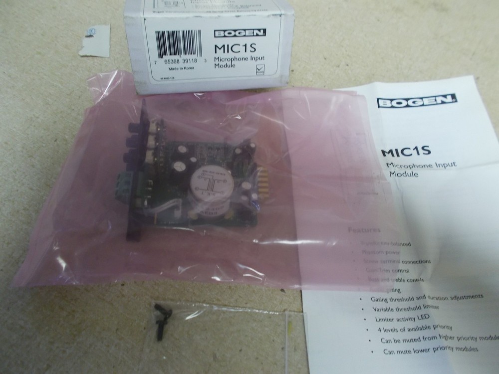 NEW Bogen MIC1S Microphone Input Module *FREE SHIPPING*