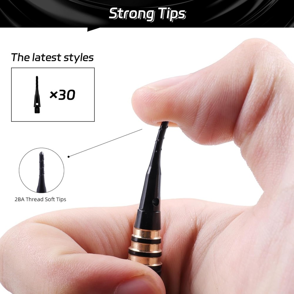 Complete Darting Experience: 18g Soft Tip Darts Set with 30 Tips & Storage Box