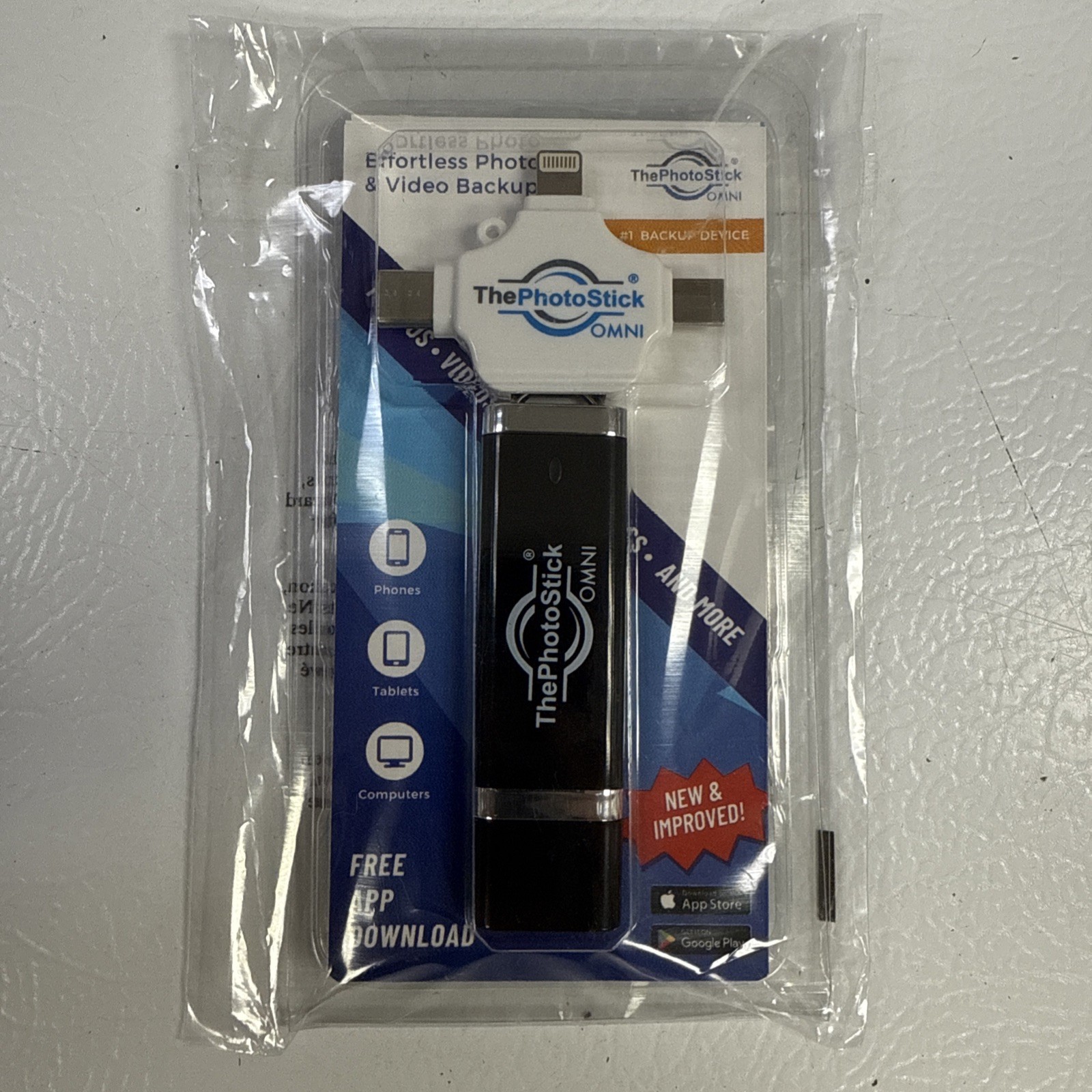 ThePhotoStick Omni 128GB For All Devices, PCs, Laptops, Cell Phones & Tablets