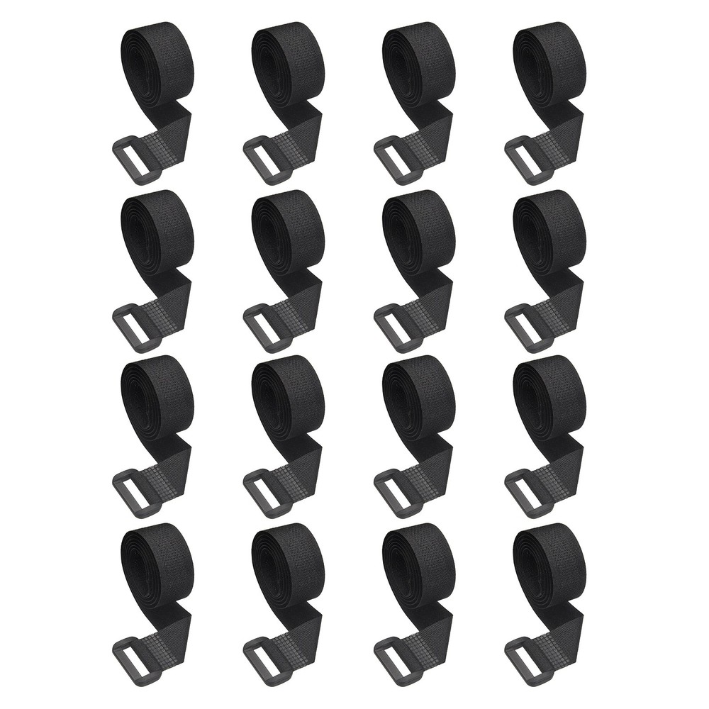 16pcs Reusable Cinch Straps 0.8"x23.6" Hook and Loop Cable Securing Strap, Black