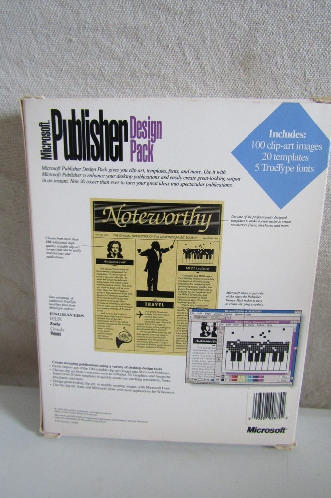 MICROSOFT PUBLISHER DESIGN PACK - SOFTWARE - 1994