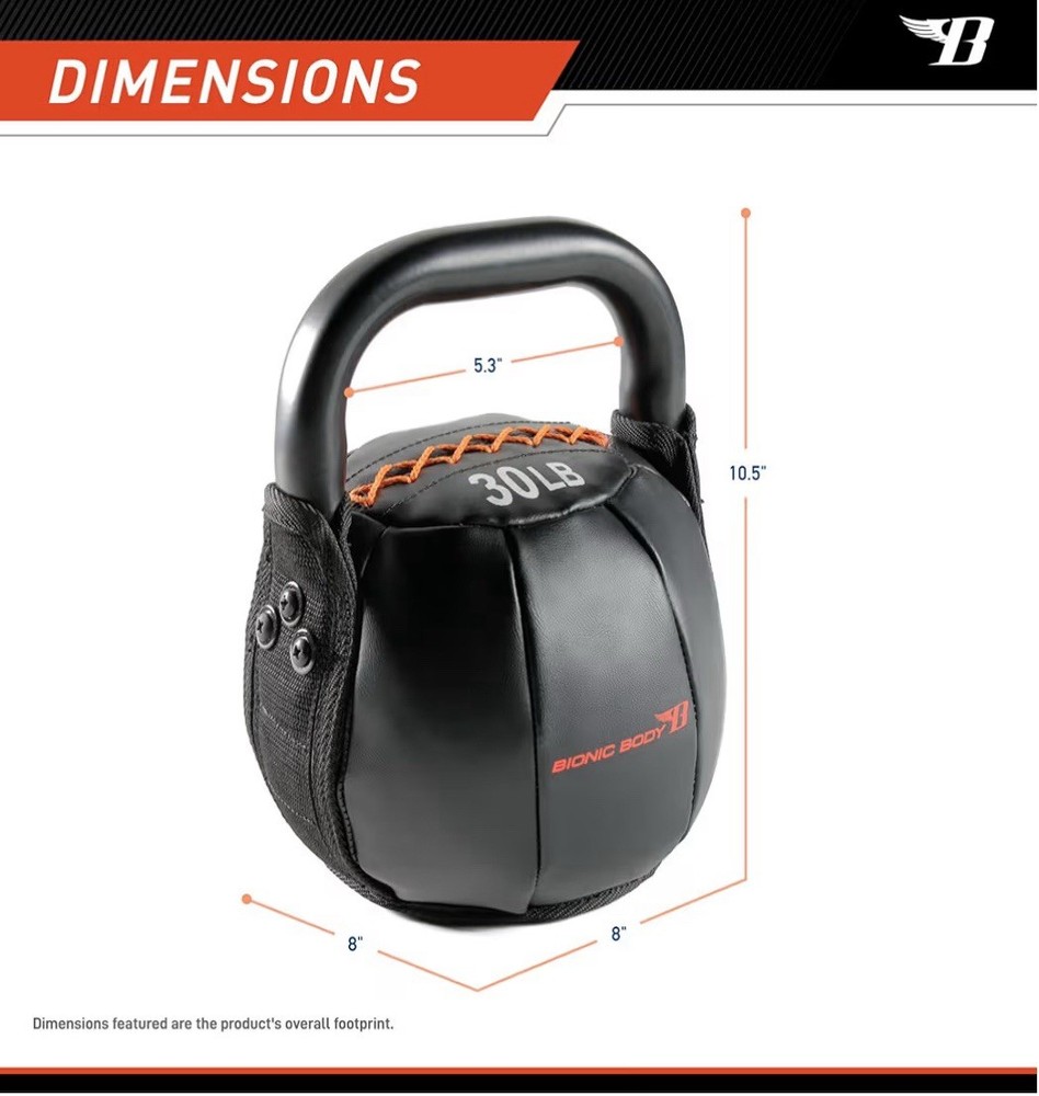 BIONIC BODY by Marcy Soft Kettlebell with Handle for Weightlifting