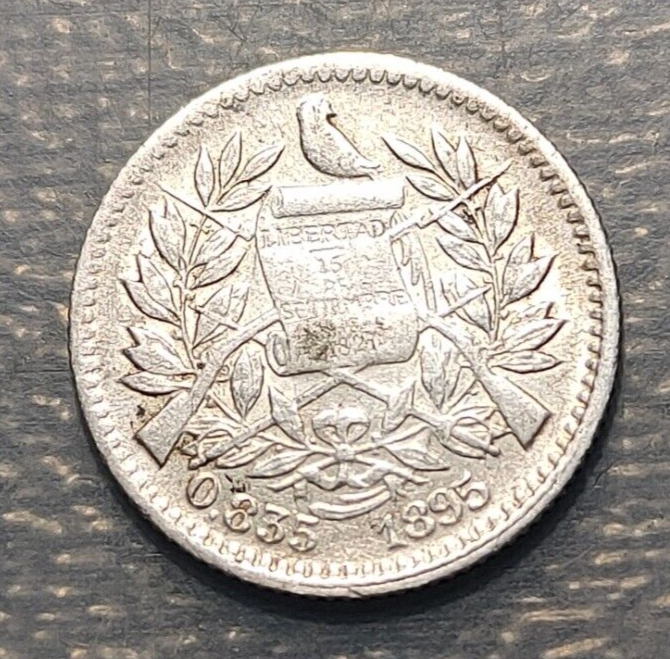GUATEMALA 1/2 REAL 1895