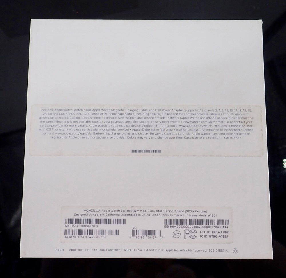 Empty Apple Watch Box Series 3 42 MM Case Space BOX ONLY