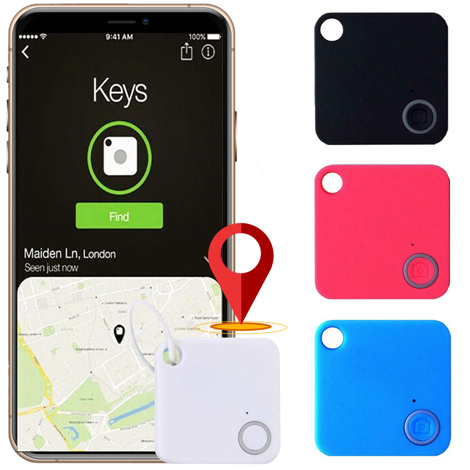 Bluetooth Wireless Anti Lost Tracker Alarm GPS Key Location Finder US
