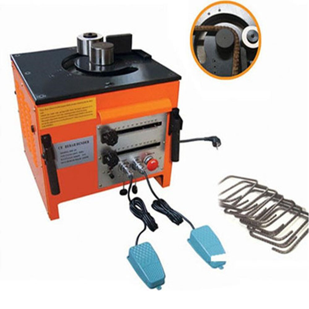 RB32 32mm #10 Electric Rebar Bender Bending Machine 1-1/4" Steel Rod 3700 Watt