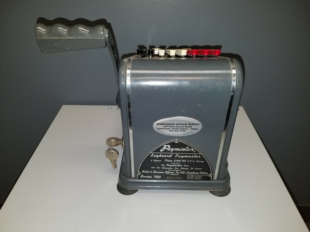 Vintage Paymaster Series 700 Check Writing Machine