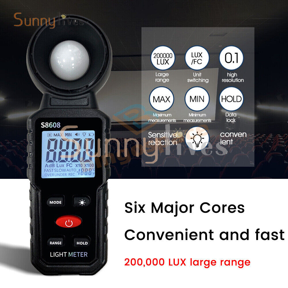Digital illuminance Light Meter Lux meter Photometer 200000Lux Luxmeter Tool