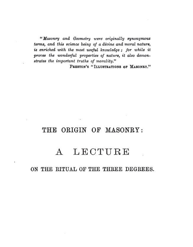 Duncan's Masonic Ritual