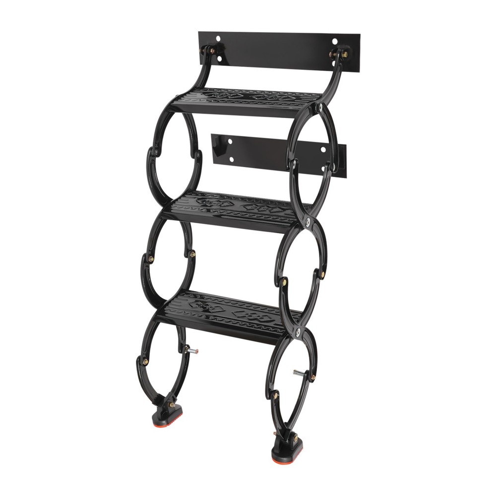 3 Steps Wall Mounted Attic Ladder, Pull Down Telescoping Step Ladder 300kg Load