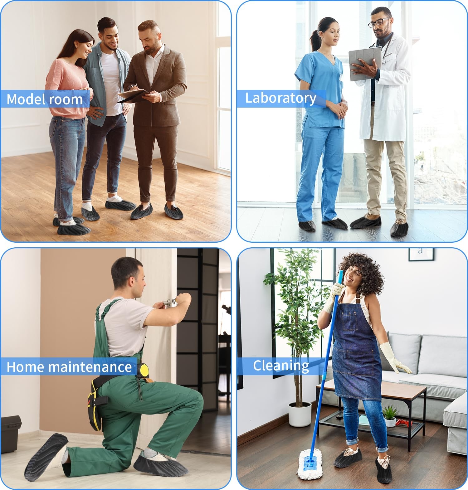 Shoe Covers Disposable Non Slip - 50 Pack (25 Pairs) X-Large Disposable Boot Cov