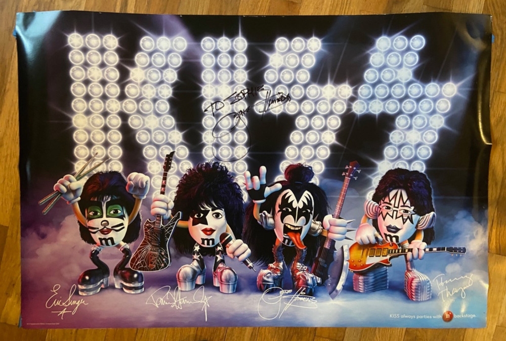 KISS M & M Promotional Poster SIGNED by Gene Simmons!! RARE!