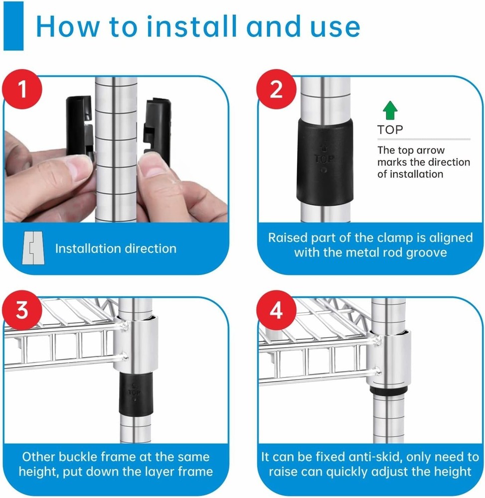100 Durable Black Wire Shelf Clips for 25mm Posts - Easy Installation Solution
